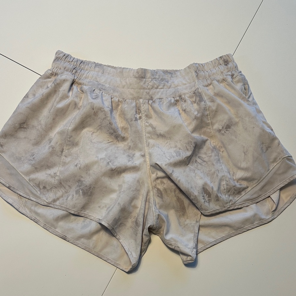 lululemon athletica Light Gray Marble Athletic Shorts 10